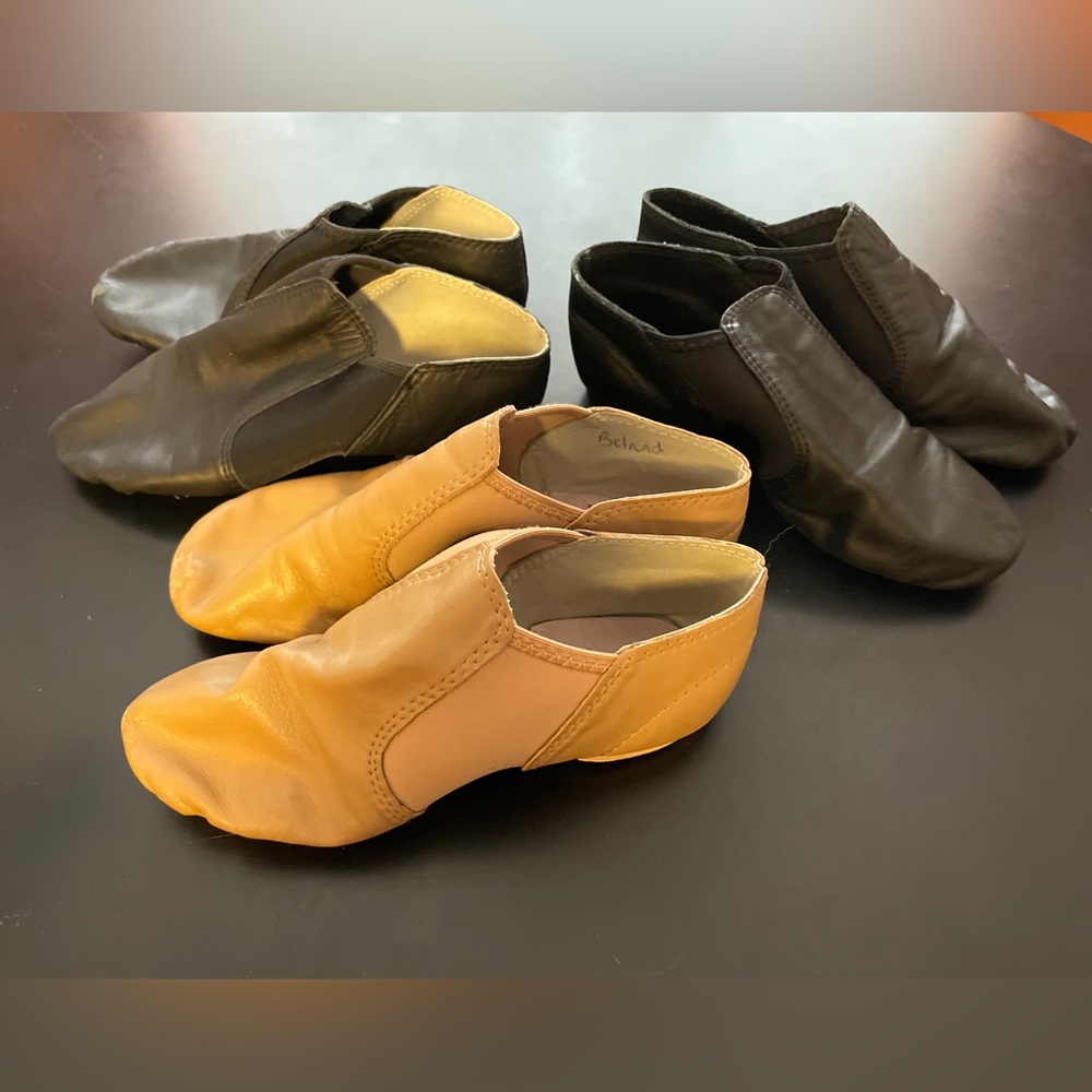 Three pair of Dance Class Jazz Shoes - Size 6